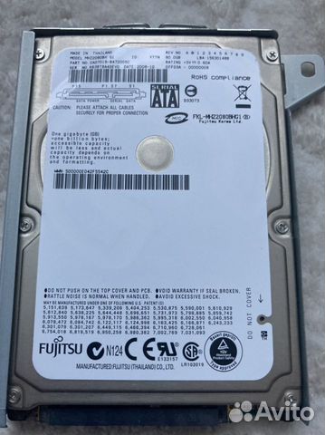 Жесткий диск fujitsu made IN thailand model MHZ208