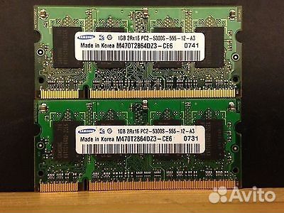 Sodimm DDR2 samsung 2 x 1Gb PC-5300S 667Mhz