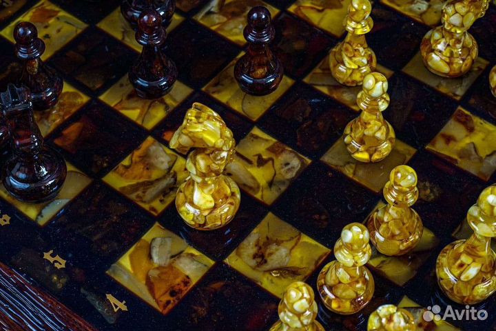 Шахматы янтарные арт.0000033
