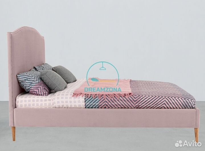 Кровать Аннет с мягким изголовьем под заказ