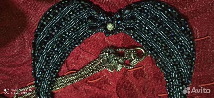 Воротничок из бисера, ручная работа