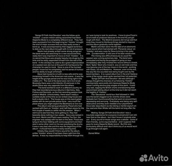 Виниловая пластинка Depeche Mode songs OF faith AN