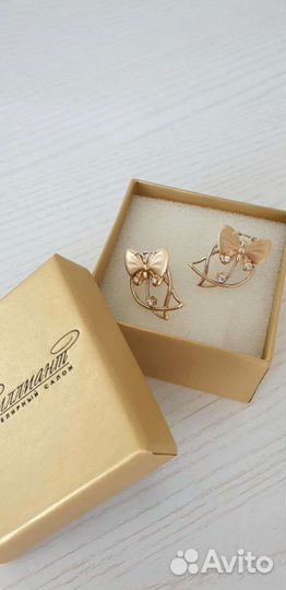 Золотые серьги 750 проба,бриллианты