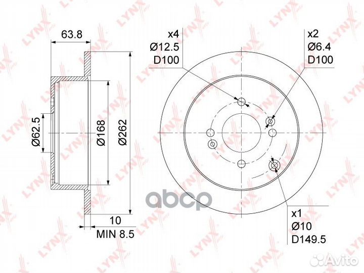 Диск торм.задн.huyndai accent(MC) 1.4-1.6 05-10