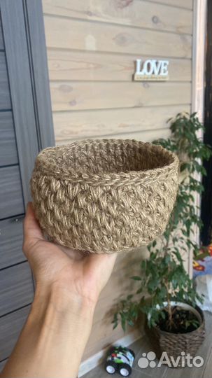 Корзинка из джута подарок хранение уют