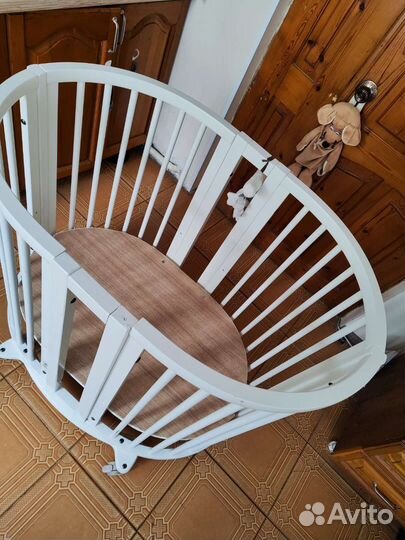 Детская кровать stokke с 0-3 лет на колёсах бу