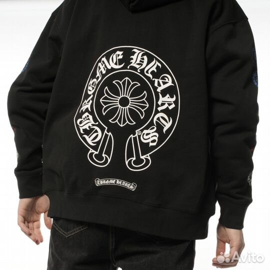 Зип худи chrome hearts черное