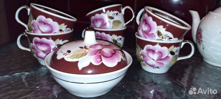 Чацный сервиз (чашки и сахарница) пфз