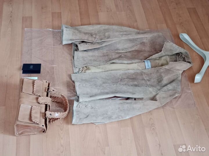 Vintage Сумочка -сундучок Куртка замша gianni