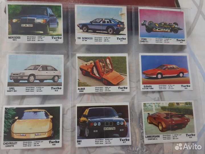 Вкладыши Турбо Turbo коллекция супер отличные