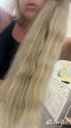 Волосы для наращивания омбре блонд 60 см