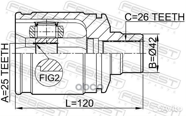 ШРУС внутренний правый 25x42x26 (mazda 626 GD 1