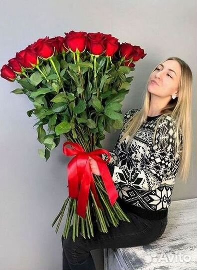 Розы высокие Доставка цветов