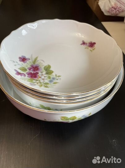 Набор Фарфор ГДР Клеймо тарелки салатники