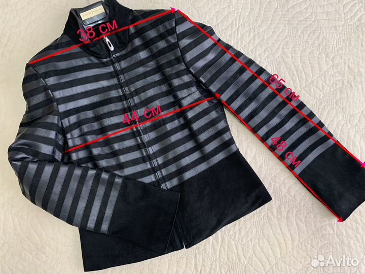 Жакет из натуральной кожи и замши