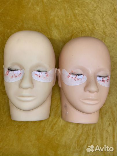 Манекен со своими ресницами для наращивания ресниц