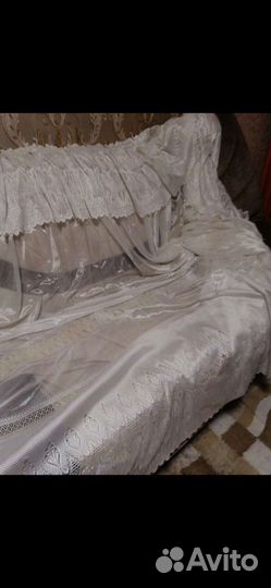 Тюль белая с ламбрикеном