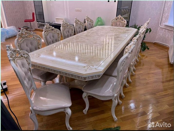 Стол обеденный овальный раздвижной