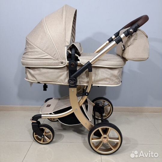 Коляска 2 в 1 цвет бежевый