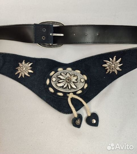 Баварский замшевый ремень кушак. Винтаж