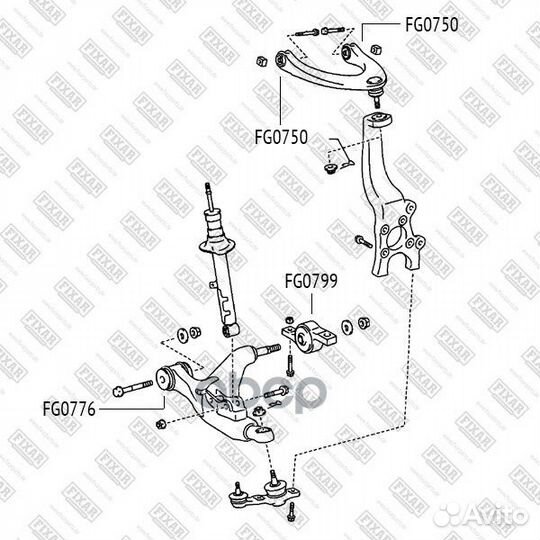 Сайлентблок переднего нижнего рычага лев FG