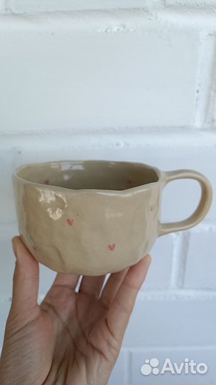 Керамическая кружка ручной работы собачка