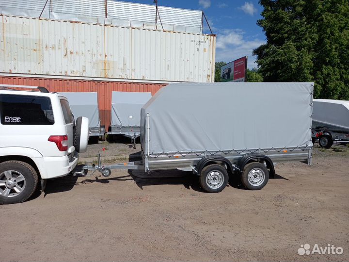 Двухосный прицеп в рассрочку с тентом аэро 150 см