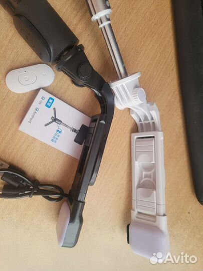 Селфи палка с bluetooth и лампой