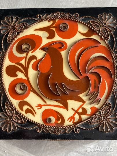 Шкатулка винтаж с петухом