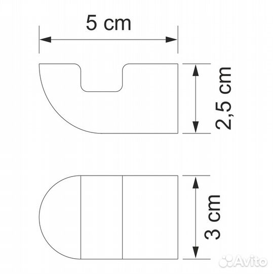 Крючок одинарный, Белый