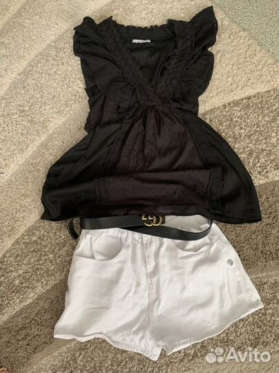 Летние женские вещи и белые босоножки