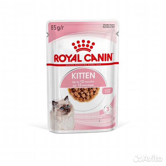 Royal Canin паучи кусочки в соусе для котят 4-12 м