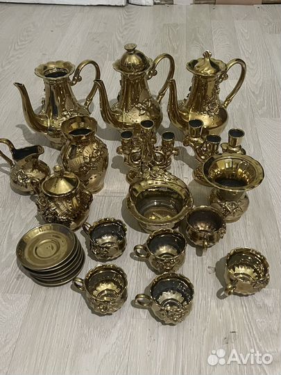 Сервиз кофейный чайный Золотая роза