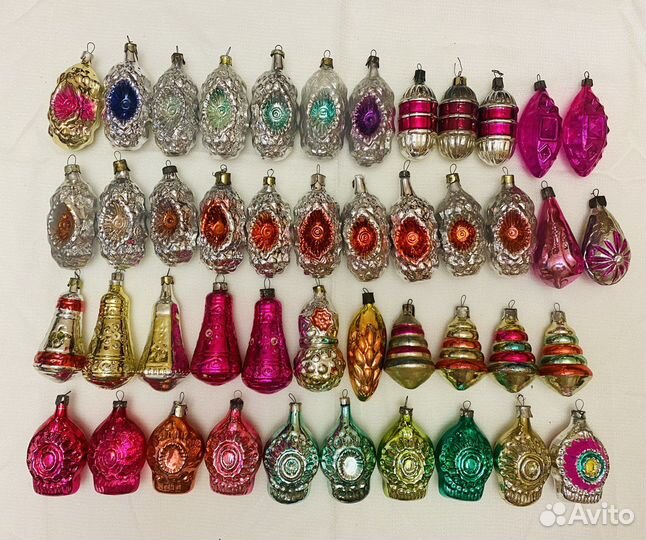 Елочные игрушки винтаж стекло