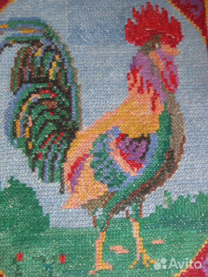 Вышивка крестиком «Петух», старинная