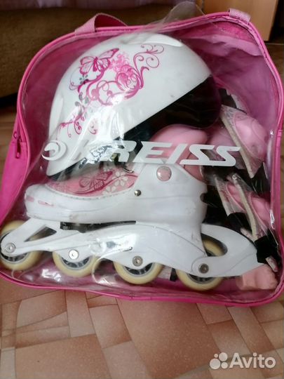 Ролики детские раздвижные 34-37,с защитой