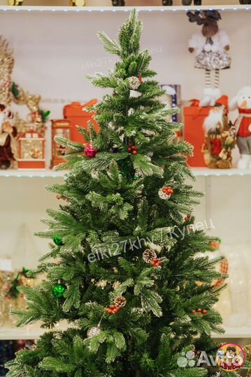 Елка искусственная ягодная со снегом заснеженная