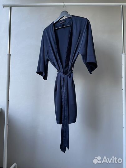 Темно-синий атласный халат Sugarelle, р-р М (46)