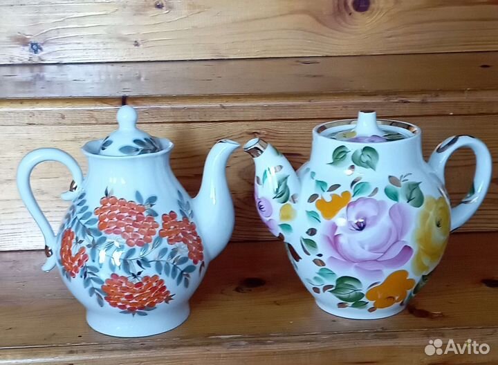 Чайник фарфор ручная роспись 2,7л хайта СССР
