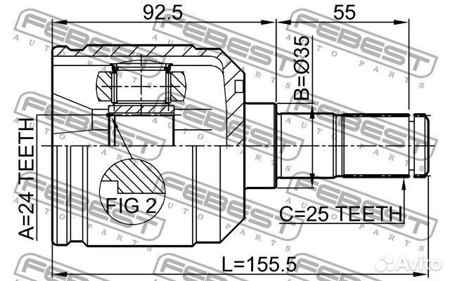 Шрус внутренний 24x35x25
