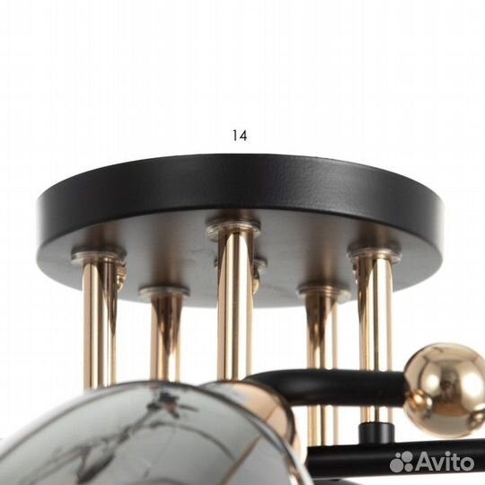 Люстра 'Нина' 5х60Вт Е27 черный/золото 54х54х22см