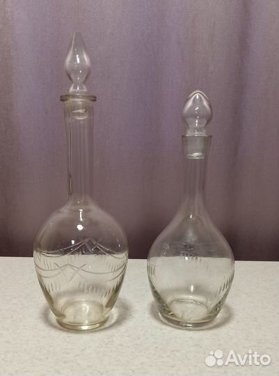 Графин / штоф стеклянный пр-ва ссср, с пробкой