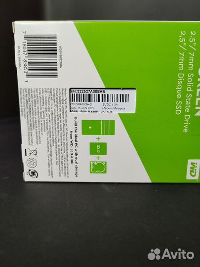 Жесткий диск ssd WD Green 480 Gb