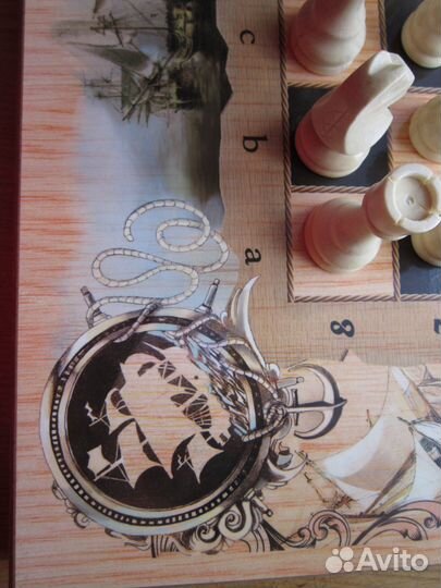 Шахматы 3 в 1 Морские 50 х 50 см