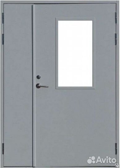Дверь противопожарная с решеткой вентиляции
