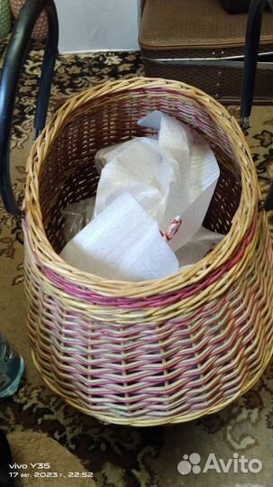 Корзина плетеная круглая большая