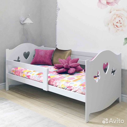 Кроватка для малыша сингл с бортиком берёза