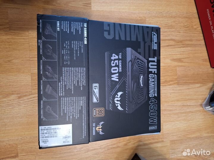 Блок питания asus tuf gaming 450w+80bronze. новый