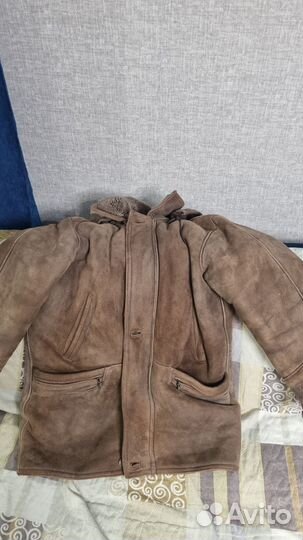 Дубленка натуральная мужская с капюшоном