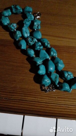 Бусы из натурального камня малахит